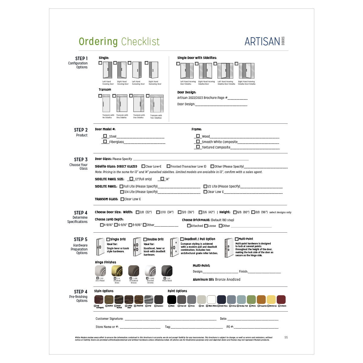 ARTISAN ORDER FORM