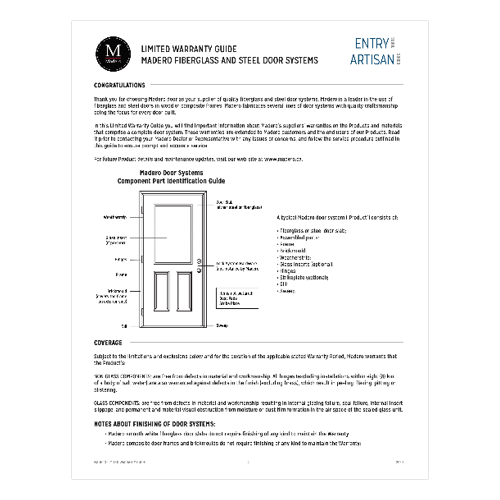 MADERO WARRANTY